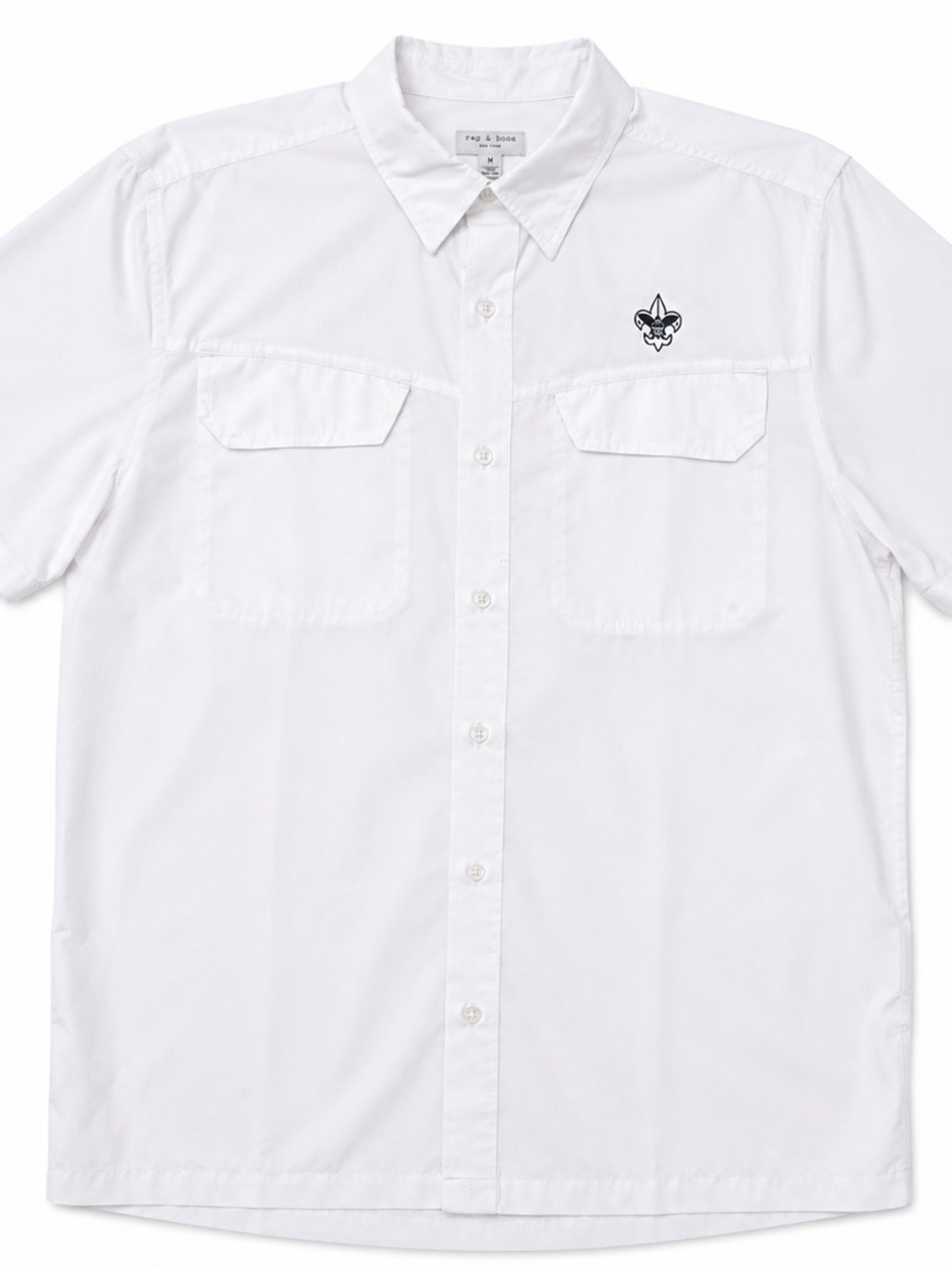 Official Boy Scouts of America Uniform Shirt Adult Large White Short Sleeve BSA